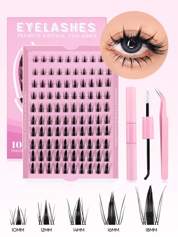 Luxe Lashes Manga DIY Lash Kit – 10-18mm Mixed Cluster Tray with Bond
