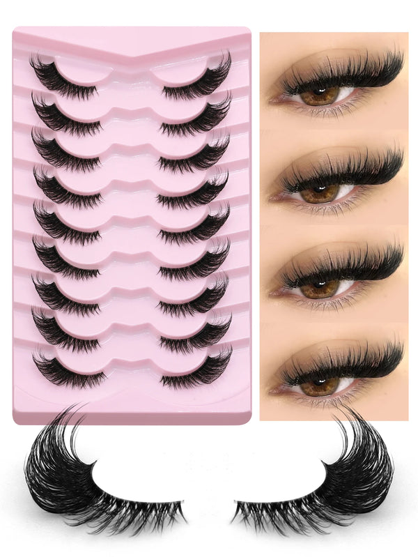 Luxe Lashes Half Lashes – 3D Natural Cat Eye Clear Band