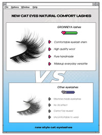 Luxe Lashes Cat Eye Fluffy False Lashes – 3D Thick Volume Faux Mink
