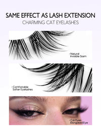 Luxe Lashes Cat Eye Half Lashes – Soft Wispy Winged Faux Mink