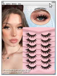 Luxe Lashes Cat Eye Fluffy False Lashes – 3D Thick Volume Faux Mink