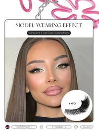 Luxe Lashes Dramatic Volume Winged Cat Eye Lashes – Clear Band Faux Mink