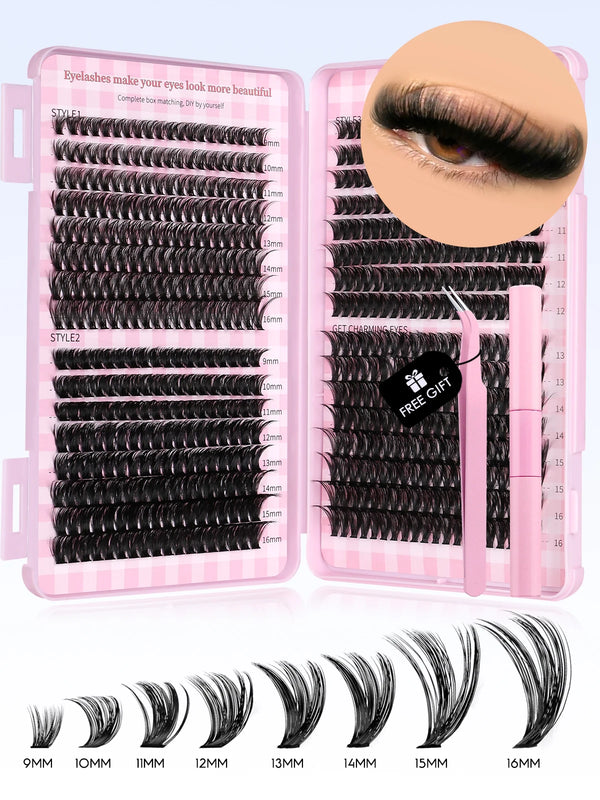 Luxe Lashes Large Capacity Cluster Kit – Wispy Individual Lashes for Beginners