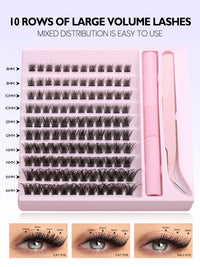 Luxe Lashes Cluster Kit with Applicator – DIY Lash Extensions Bond & Seal