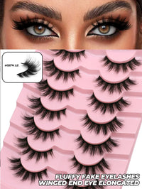 Luxe Lashes Cat Eye Fluffy False Lashes – 3D Thick Volume Faux Mink