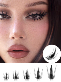 Luxe Lashes Manga DIY Lash Kit – 10-18mm Mixed Cluster Tray with Bond