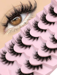 Luxe Lashes Cat Eye Fluffy False Lashes – 3D Thick Volume Faux Mink
