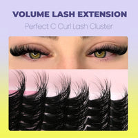 Luxe Lashes Wispy Cat Cluster Lash Extensions – Fluffy Volume DIY